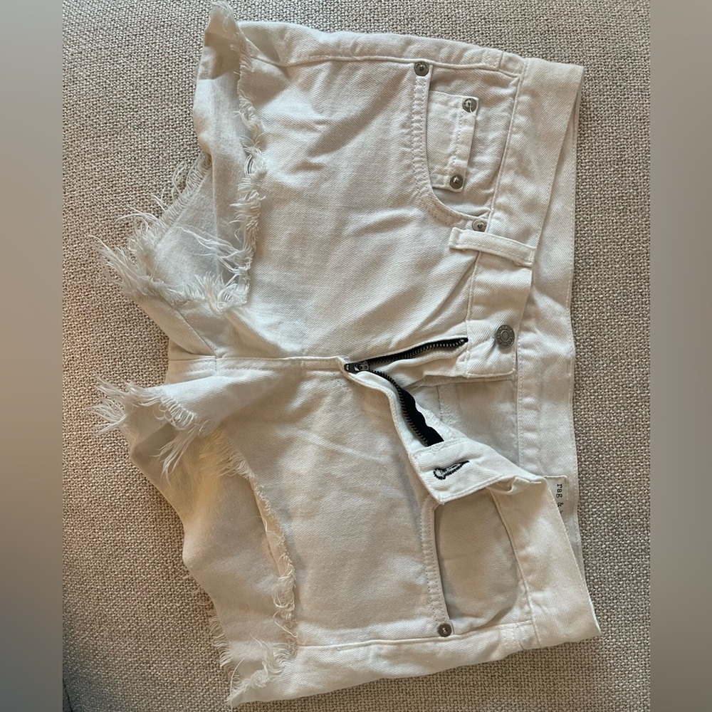 Rag & Bone White Jean Shorts